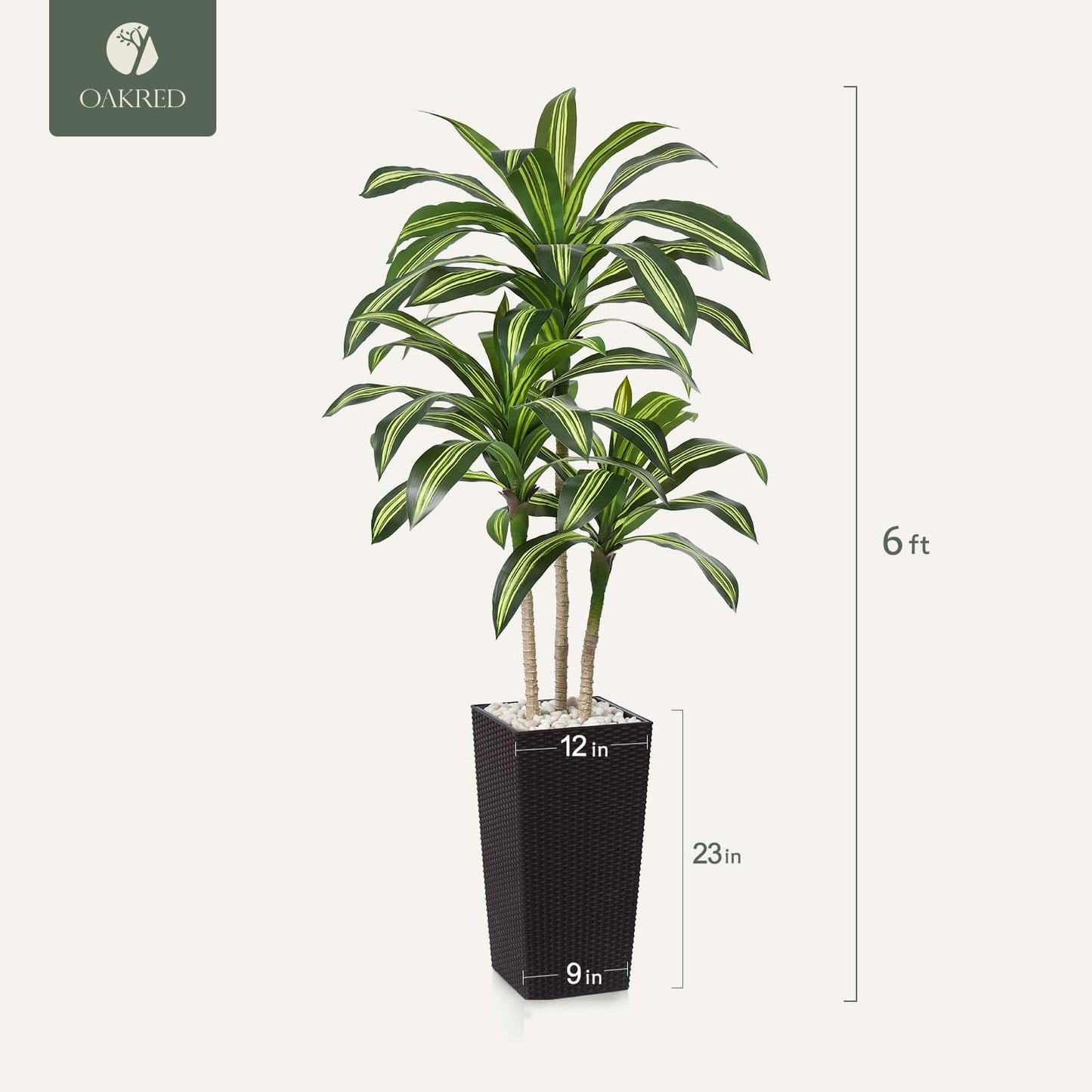 Artificial Dracaena Tree, 6FT UV Resistant  for Indoor & Outdoor, Faux Olive tree